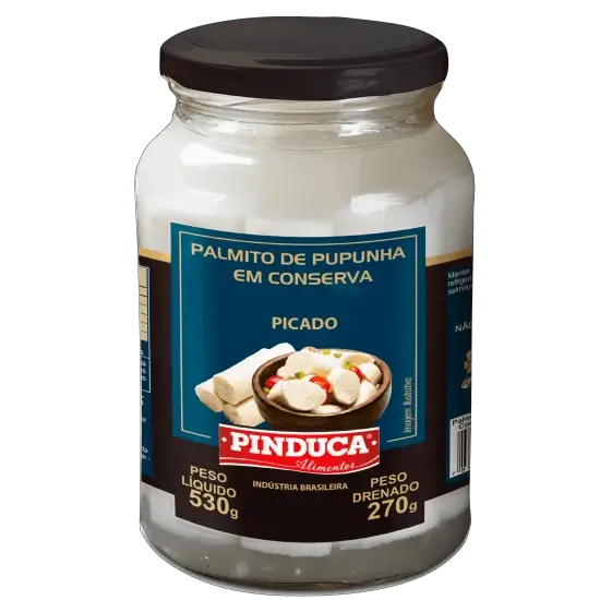 Alimentos Pinduca - PALMITO DE  PUPUNHA EM CONSERVA PICADO 270G